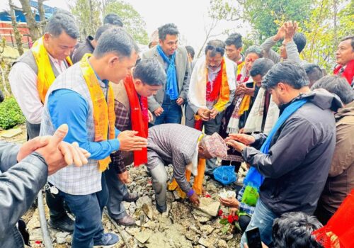 खानीखोला गाउँपालिकामा बृहत खानेपानी आयोजनाको शिलान्यास